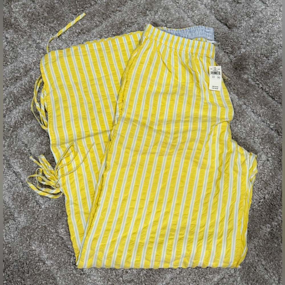 Aerie Yellow and White Striped Sleepwear - Picture 2 of 4